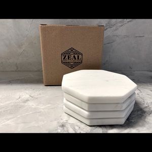 Zeal Living Marble Geo Coaster Set